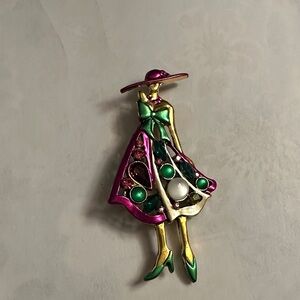 Costume Brooch Modern Elegant Multicolor Lady Brooch